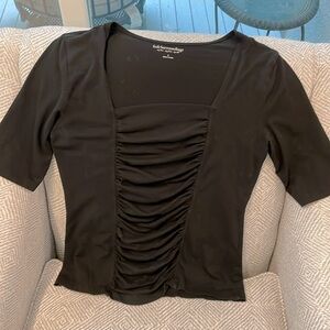 Soft Surrounding Black Short Sleeve Shirt, Size S